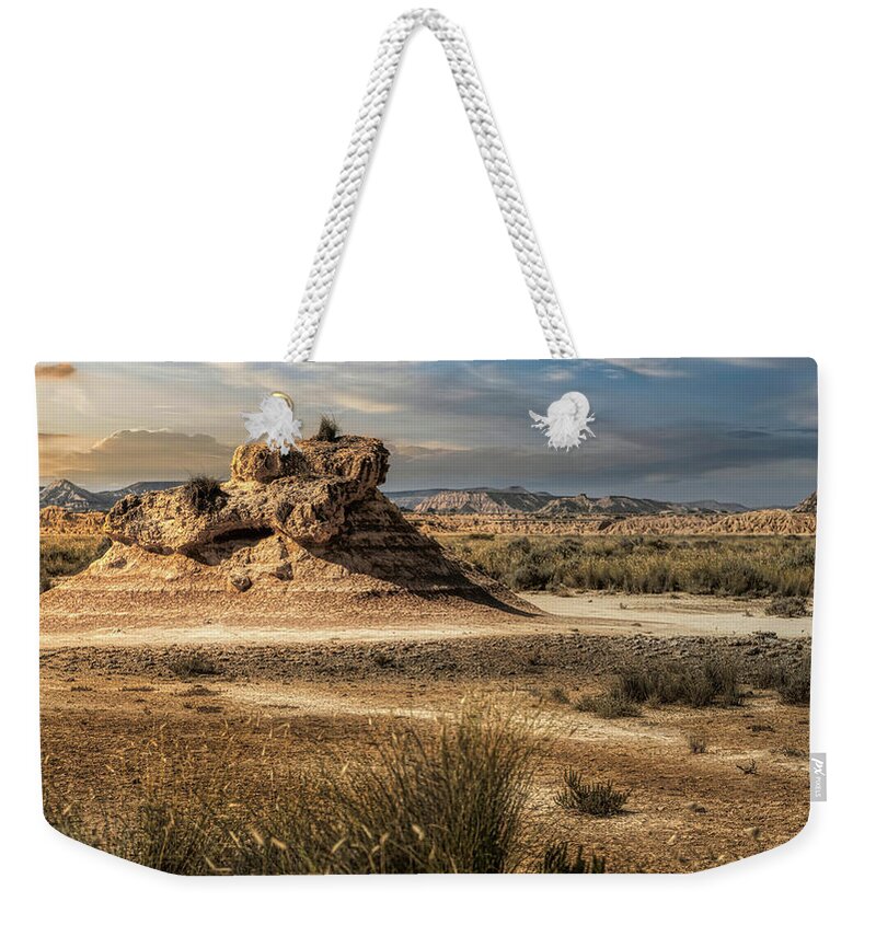 Landscape Weekender Tote Bag featuring the photograph Bardena Blanca - Bardenas Reales by Micah Offman
