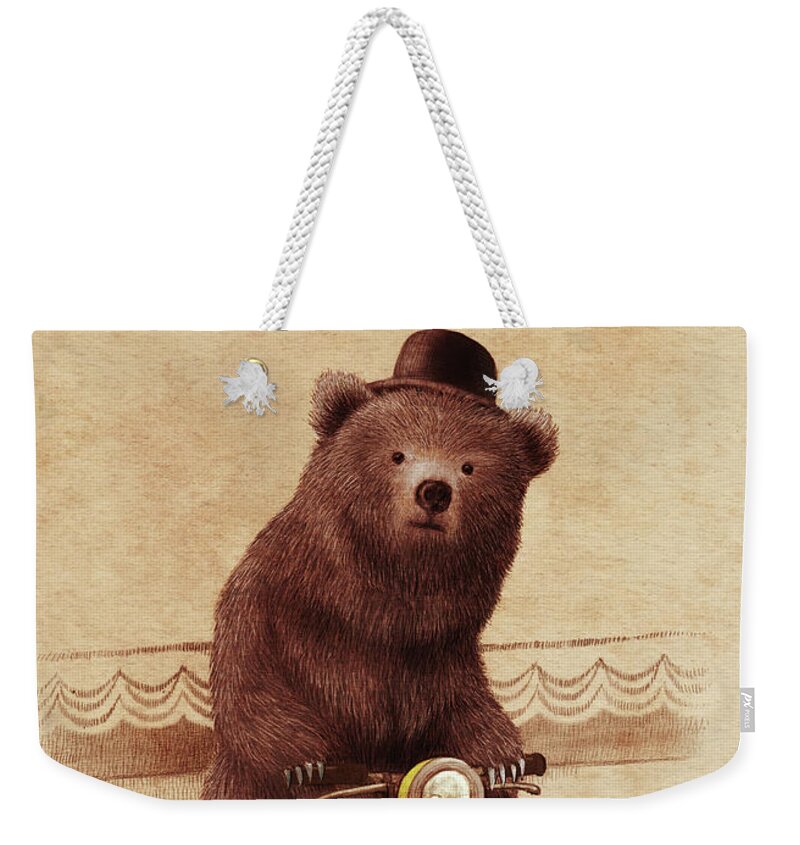 Bear Weekender Tote Bag featuring the drawing Barnabus by Eric Fan