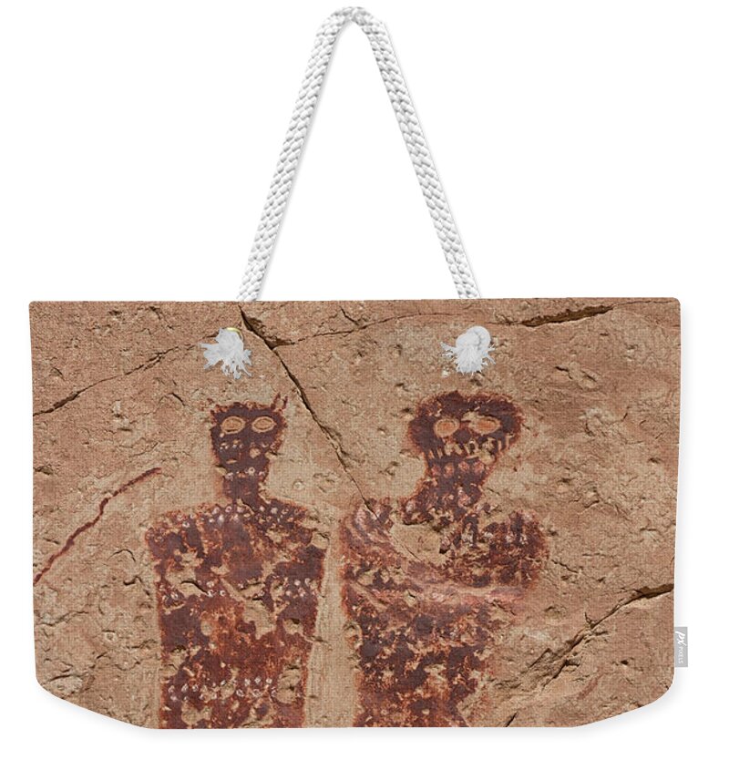 Barrier Canyon Weekender Tote Bag featuring the photograph Barrier Canyon Shamanic Visions by Kathleen Bishop