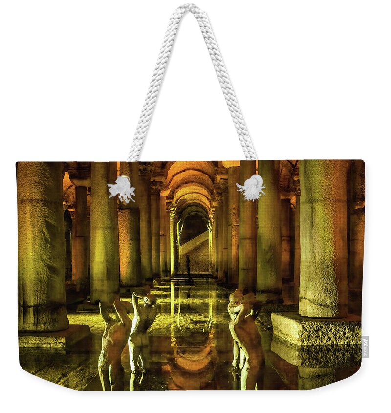 Basilica Cistern Weekender Tote Bag featuring the photograph Basilica Cistern in Istanbul by Rebecca Herranen