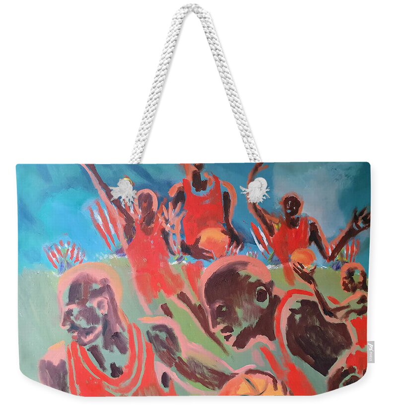 Enrico Garff Weekender Tote Bag featuring the painting Basketball Soul by Enrico Garff