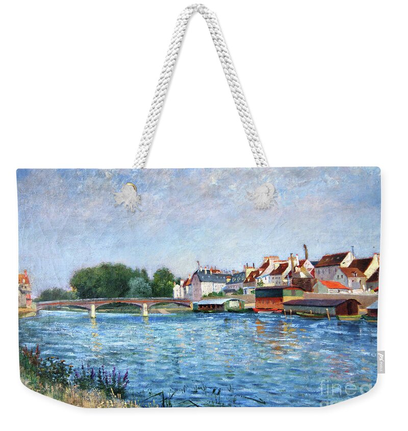 Leo Gausson Weekender Tote Bag featuring the photograph Bateaux a Lagny by Jack Torcello