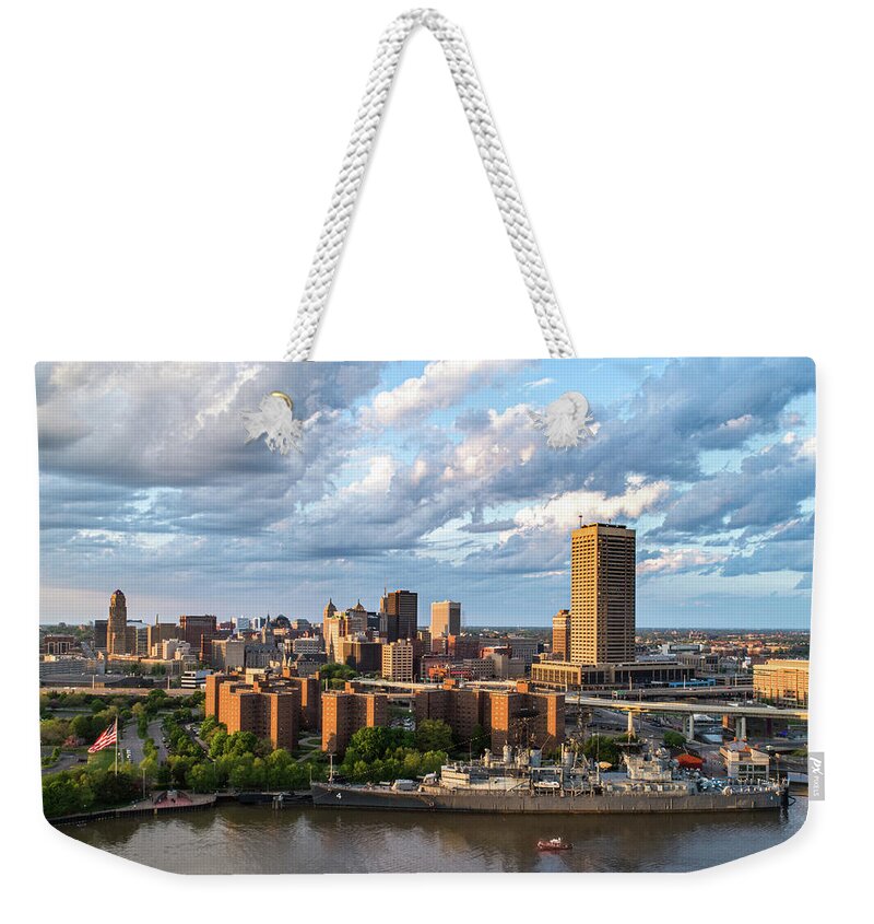 Buffalo Ny Weekender Tote Bag featuring the photograph Battleship Buffalo by John Angelo Lattanzio