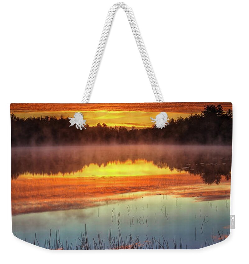 Baxter State Park Weekender Tote Bag featuring the photograph Baxter Sunrise 34a0218 by Greg Hartford