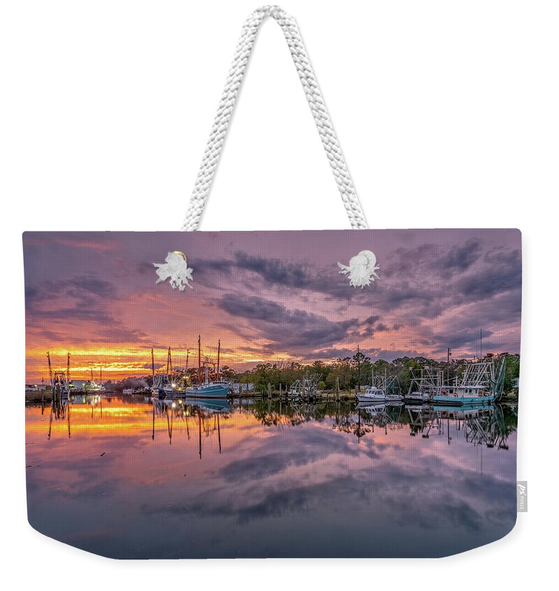 Bayou Weekender Tote Bag featuring the photograph Bayou Sunset, 11/6/20 by Brad Boland