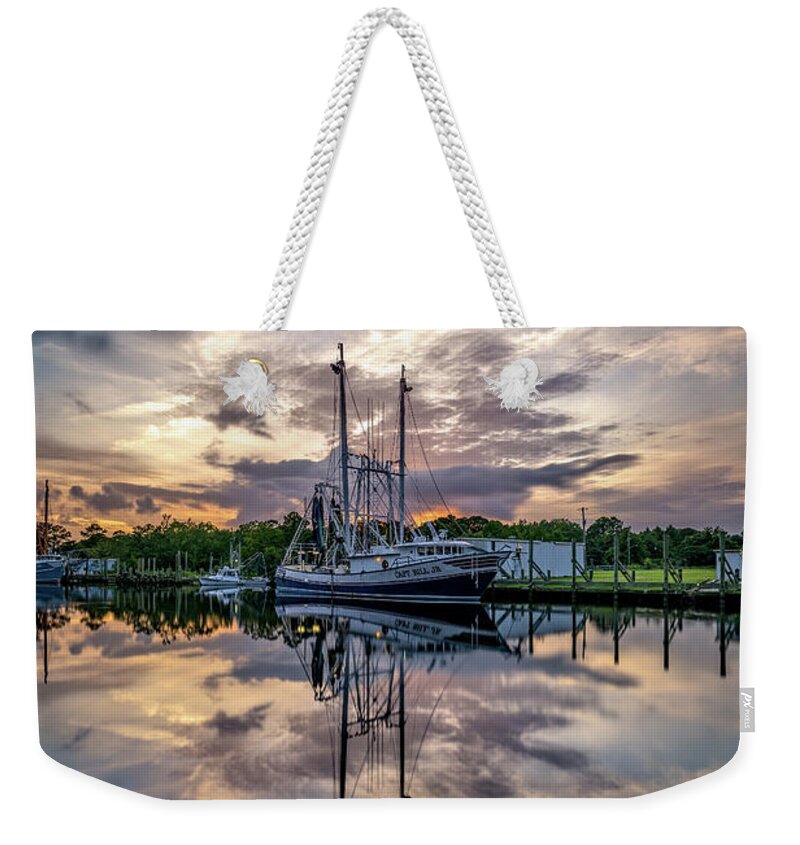 Bayou Weekender Tote Bag featuring the photograph Bayou Sunset by Brad Boland