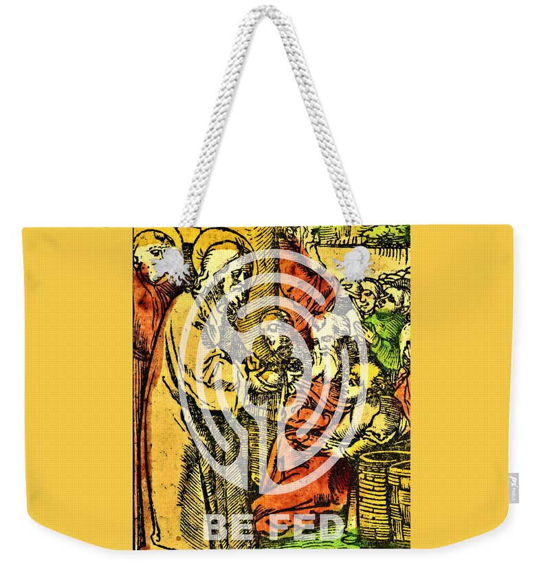 Labyrinth Weekender Tote Bag featuring the digital art Be Fed Spiritually - Religious Art by Bill Ressl