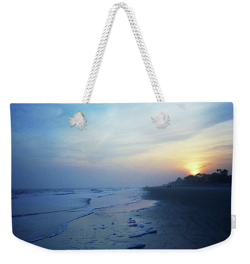 America Weekender Tote Bag featuring the photograph Hilton Head - Beach and Sunset 1990 #1 by Frank Romeo