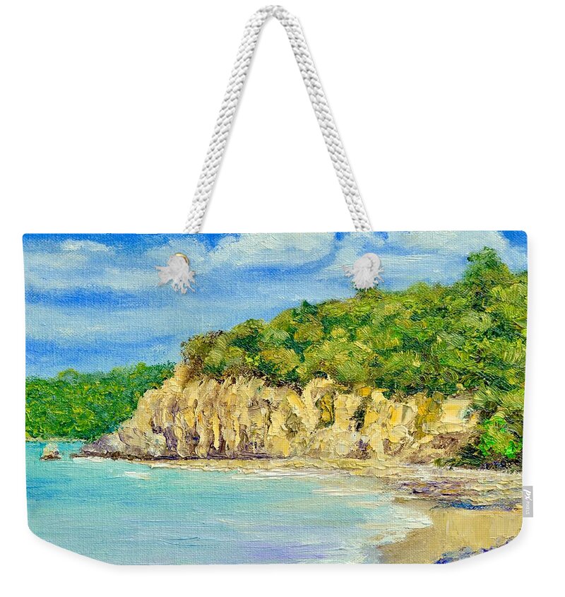 Surf Weekender Tote Bag featuring the painting Beach At Walkerville South by Dai Wynn