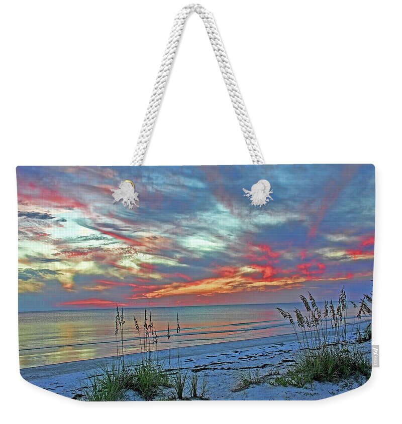 Beach Weekender Tote Bag featuring the photograph Beach Sunset On The Gulf by HH Photography of Florida