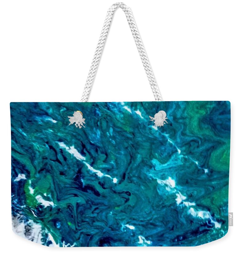 Beach Weekender Tote Bag featuring the painting Beachy by Anna Adams