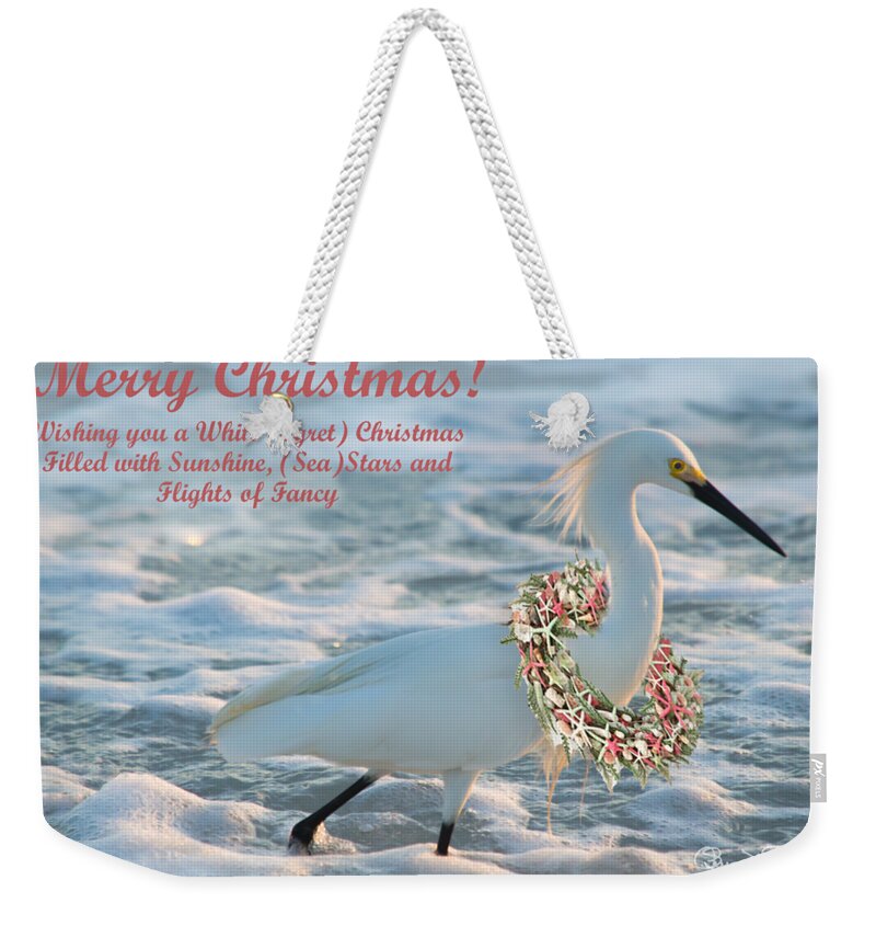 Beachy Weekender Tote Bag featuring the photograph Beachy Christmas by Susan Molnar