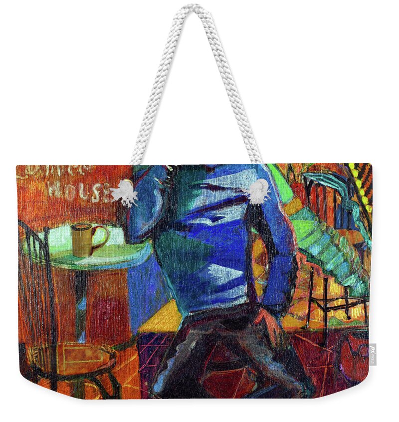 Bean Coffee House Weekender Tote Bag featuring the painting Bean Coffee House by Cherie Salerno