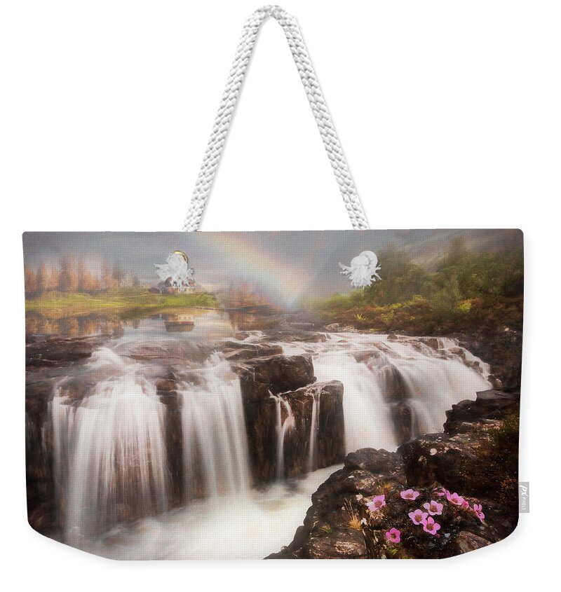 Clouds Weekender Tote Bag featuring the photograph Beautiful Fairy Pools Scotland Painting by Debra and Dave Vanderlaan