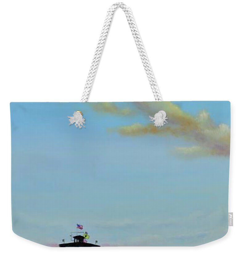 Pier Weekender Tote Bag featuring the painting Beautiful San Clemente by Mary Scott