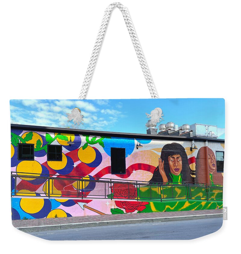 Mural Weekender Tote Bag featuring the photograph Beauty on the Building by Lee Darnell