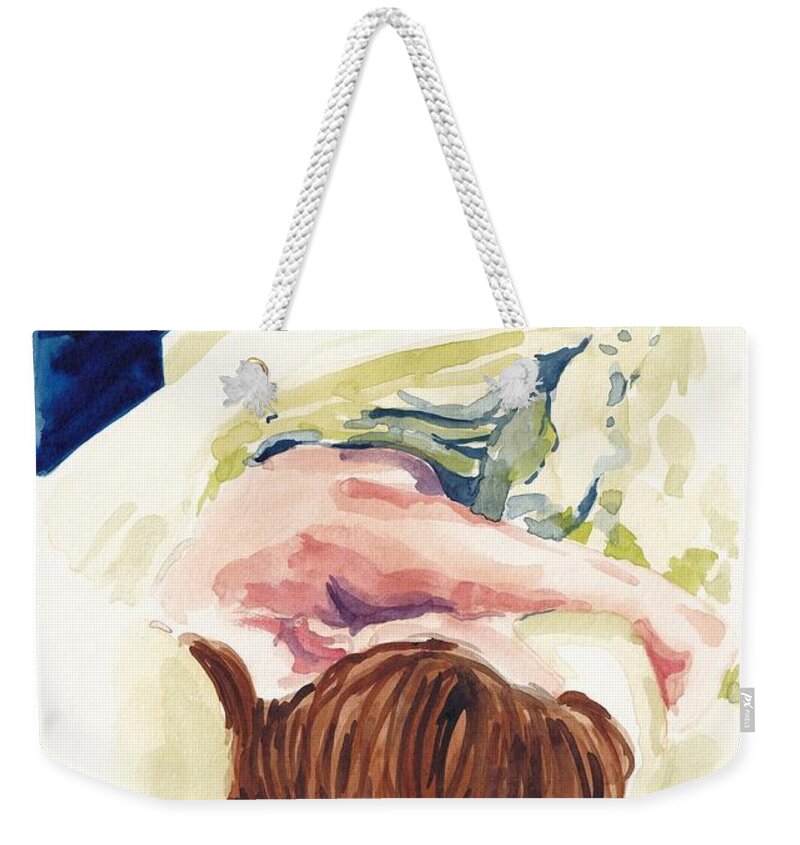 Woman Weekender Tote Bag featuring the painting Beauty Sleep by George Cret