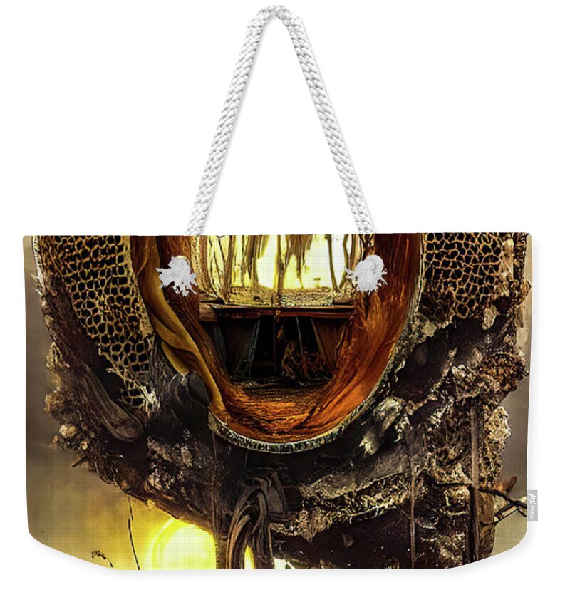 Bee Weekender Tote Bag featuring the painting Bee Hive House by Bob Orsillo