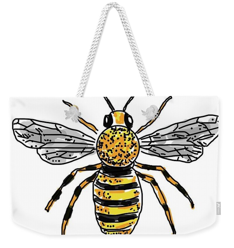 Weekender Tote Bag featuring the painting Bee by Oriel Ceballos