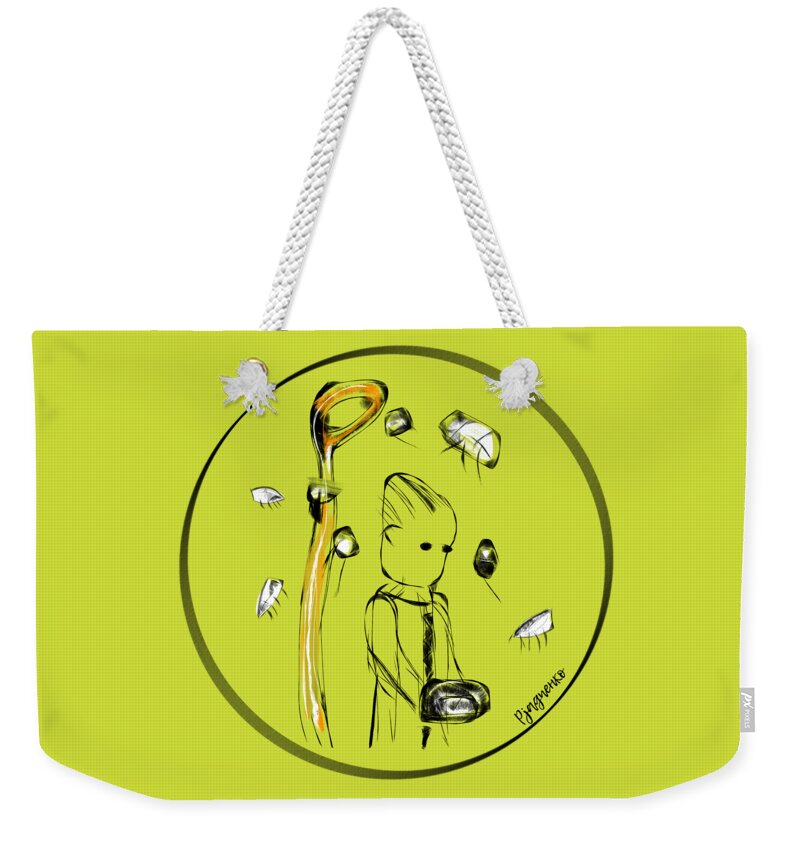 Beekeeper Weekender Tote Bag featuring the digital art Beekeeper by Ljev Rjadcenko