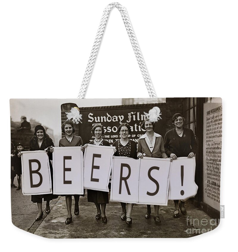 Prohibition Weekender Tote Bag featuring the photograph Beers by Jon Neidert