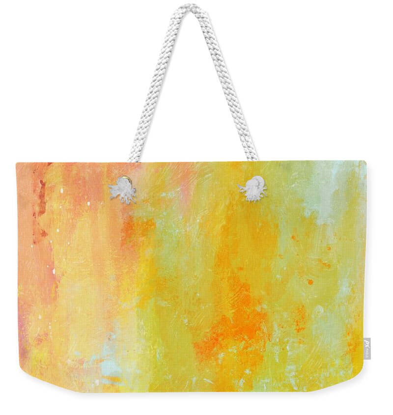 Abstract Weekender Tote Bag featuring the mixed media Before Noon- Art by Linda Woods by Linda Woods
