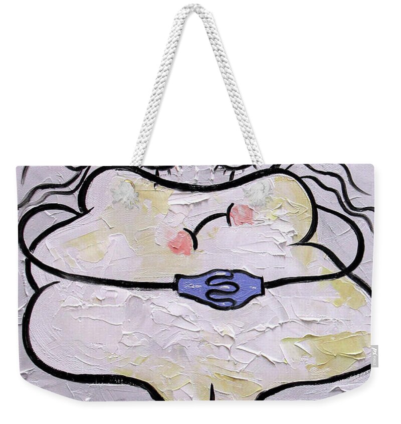 Before The Dentist Appointment Weekender Tote Bag featuring the painting Before The Dentist Appointment by Anthony Falbo