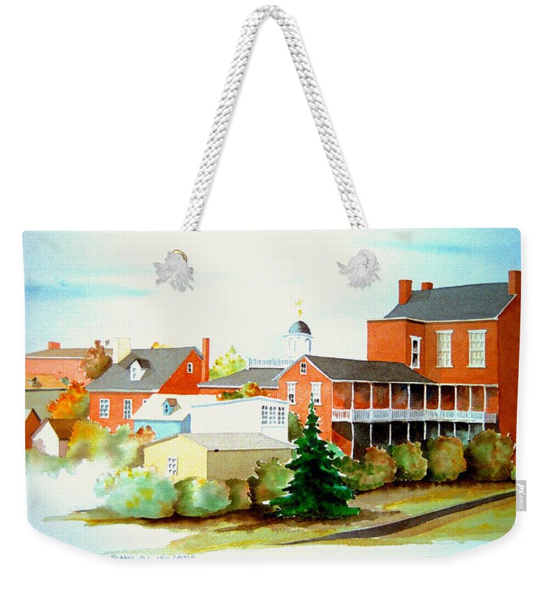 Watercolor Weekender Tote Bag featuring the painting Behind Old New Castle by William Renzulli
