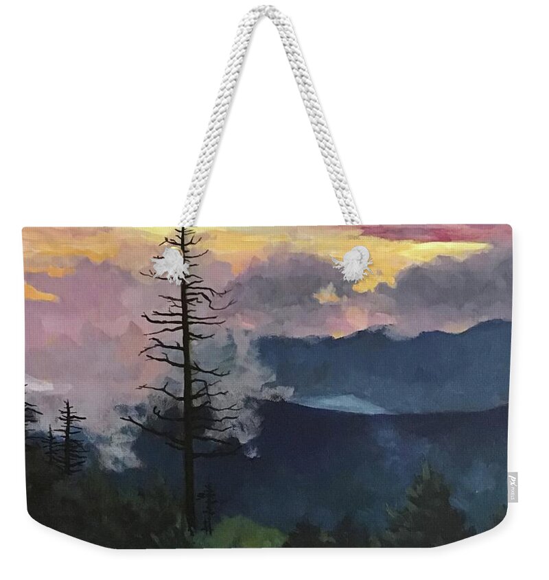 Tree Weekender Tote Bag featuring the painting Beloved Old Trees by Anne Marie Brown