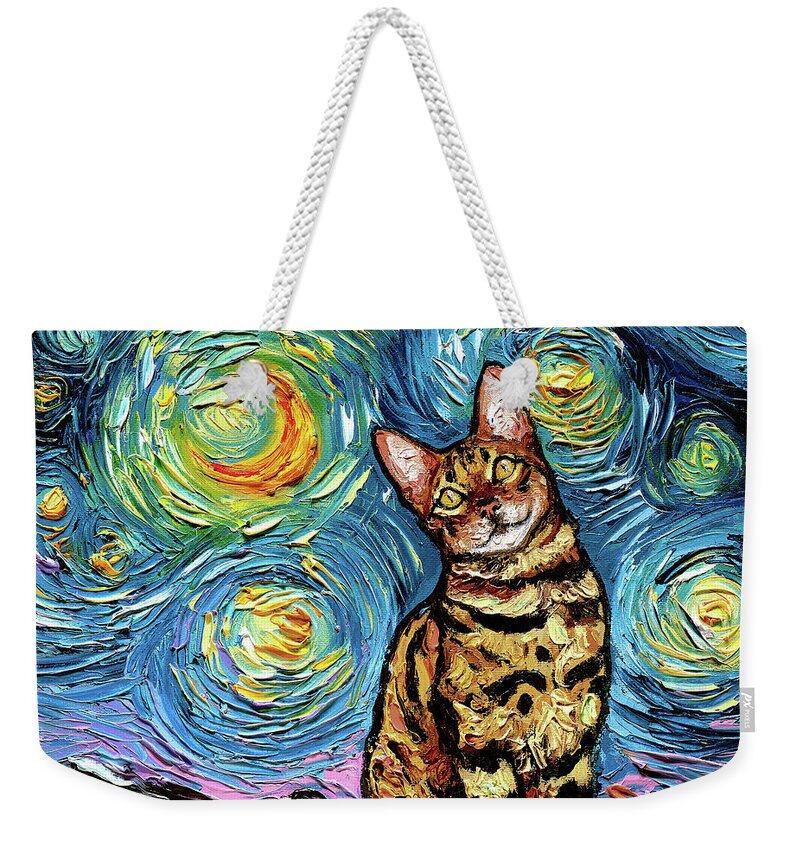 Bengal Weekender Tote Bag featuring the painting Bengal Night by Aja Trier