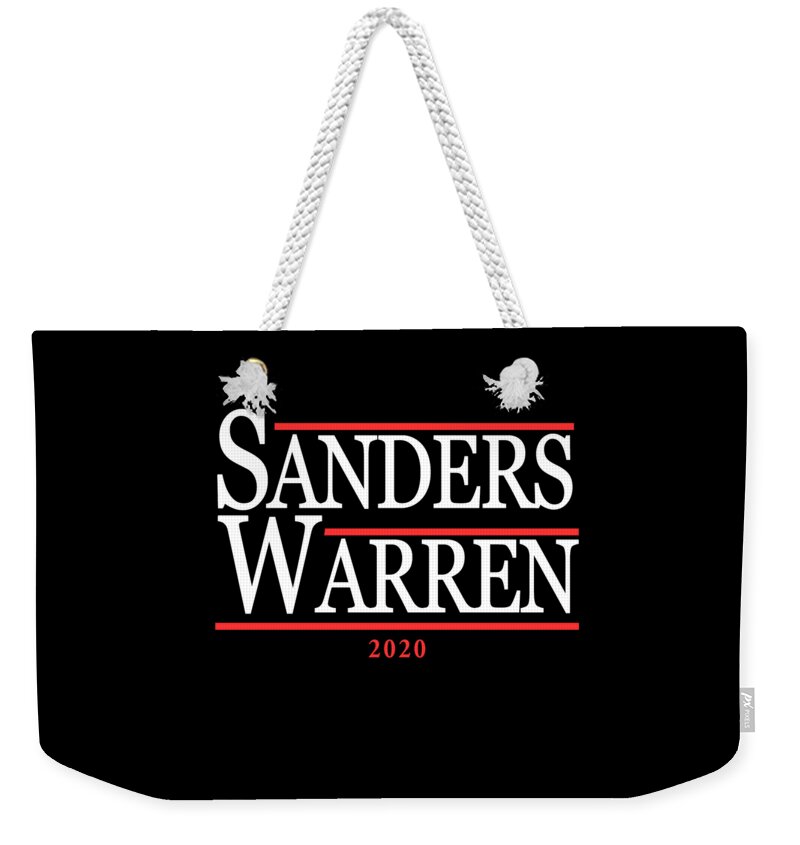 Funny Weekender Tote Bag featuring the digital art Bernie Sanders Elizabeth Warren 2020 by Flippin Sweet Gear