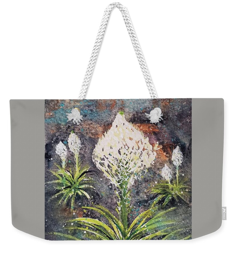 Bear Grass Weekender Tote Bag featuring the painting Bear Grass by Deahn Benware