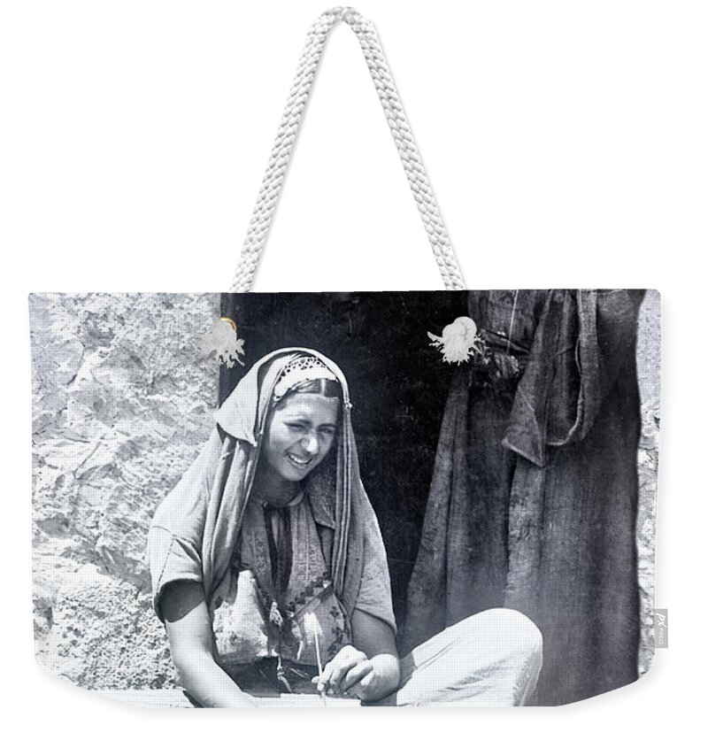 Bethlehem Weekender Tote Bag featuring the photograph Bethlehem Women at Home by Munir Alawi