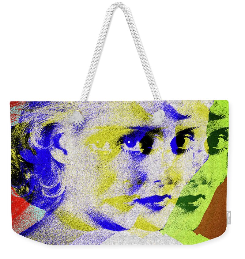 Betty Weekender Tote Bag featuring the digital art Bette Davis by Stars on Art