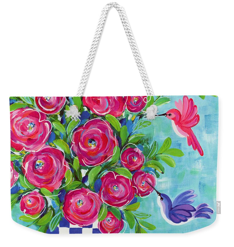 Hummingbird Weekender Tote Bag featuring the painting Better Together by Beth Ann Scott