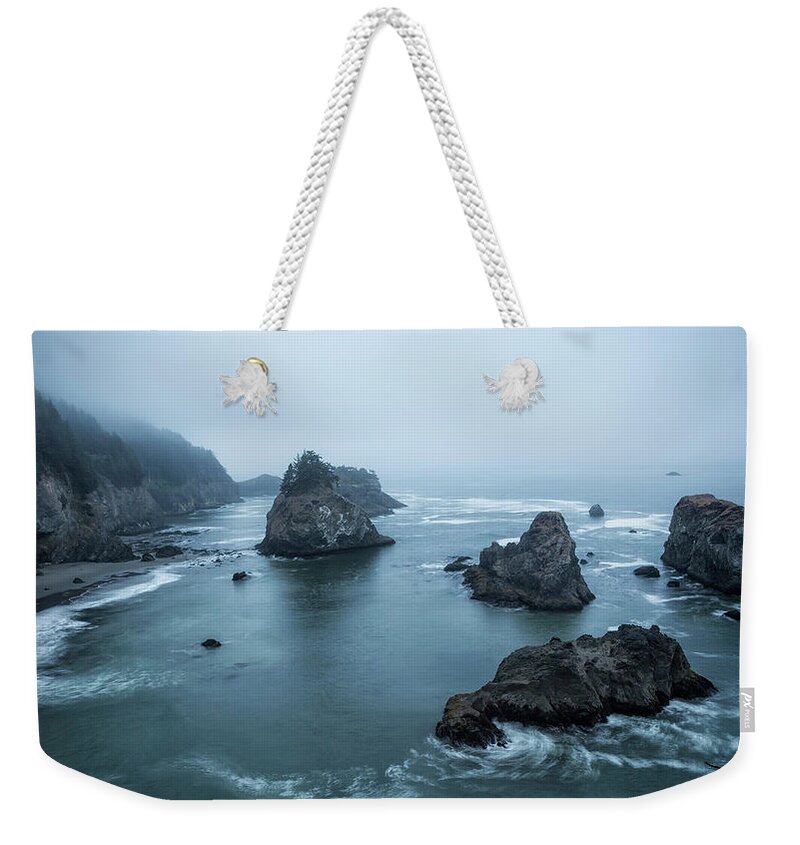 Arch Rock Picnic Area Weekender Tote Bag featuring the photograph Between Dawn and Sunrise at Arch Rock Picnic Area, No. 2 by Belinda Greb