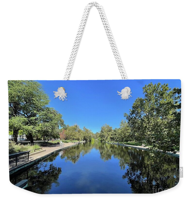 Bidwell Park Weekender Tote Bag featuring the photograph Bidwell Park Pool by Suzanne Lorenz