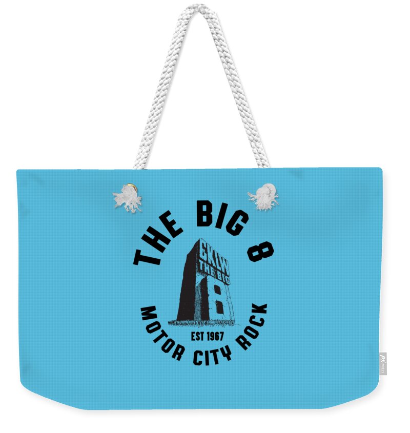 Cklw Big8 Radio Weekender Tote Bag featuring the photograph Big 8 Motor City Rock black by Thomas Leparskas
