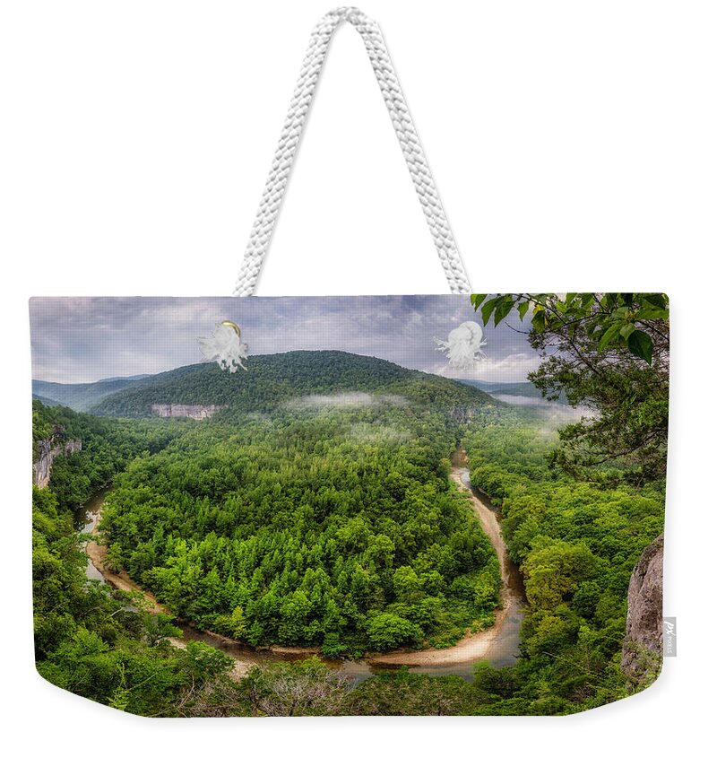 Buffalo National River Weekender Tote Bag featuring the photograph Big Bluff by David Dedman