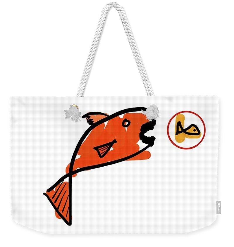  Weekender Tote Bag featuring the painting Big Fish by Oriel Ceballos