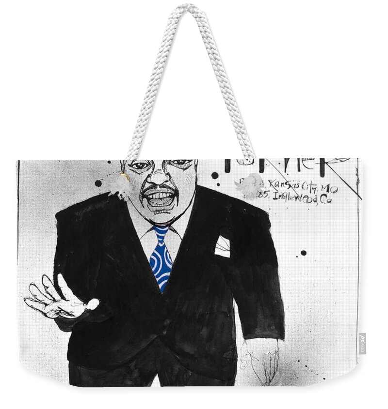  Weekender Tote Bag featuring the drawing Big Joe Turner by Phil Mckenney