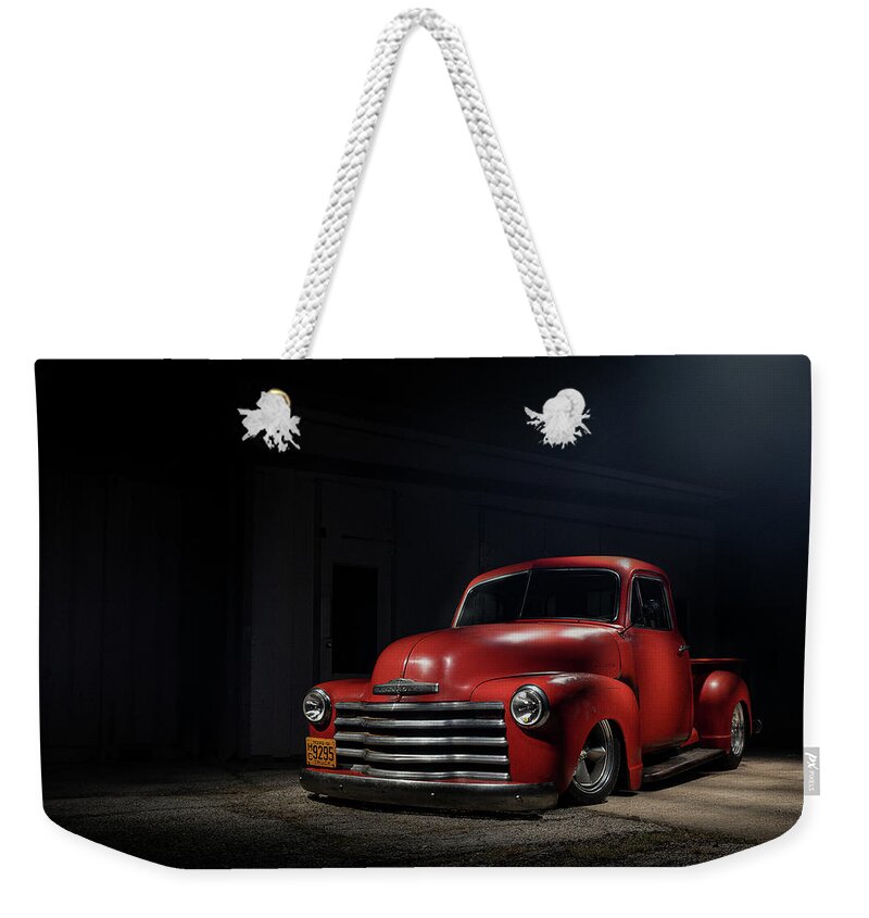 Chevy Weekender Tote Bag featuring the digital art Big Red by Douglas Pittman