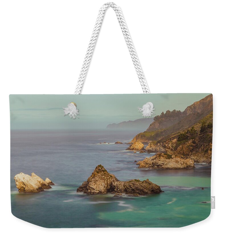 Landscape Weekender Tote Bag featuring the photograph Big Sur Sunrise by Jonathan Nguyen