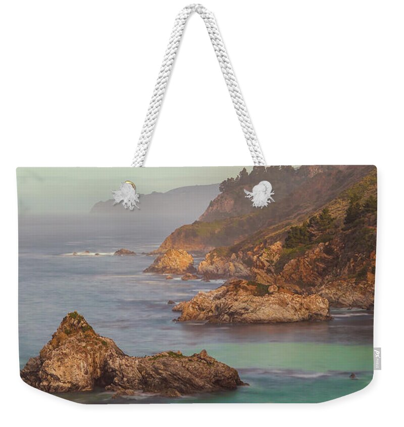 Landscape Weekender Tote Bag featuring the photograph Big Sur Sunrise vertical by Jonathan Nguyen