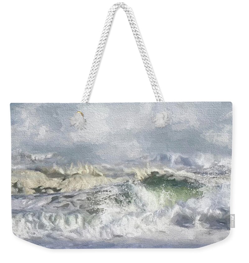 Ocean Weekender Tote Bag featuring the photograph Big Surf by Karen Lynch