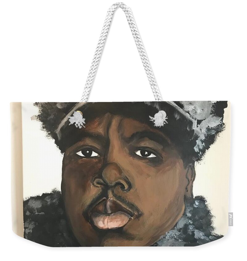 Weekender Tote Bag featuring the painting Biggie by Angie ONeal