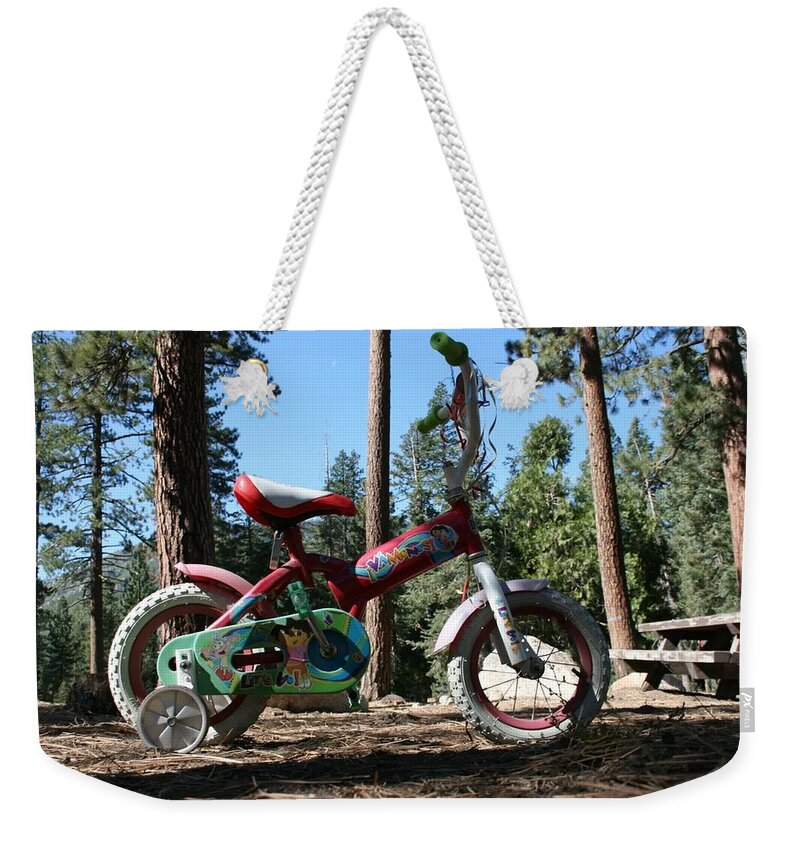 Photograph Weekender Tote Bag featuring the photograph Bike for Teagan by Beverly Read