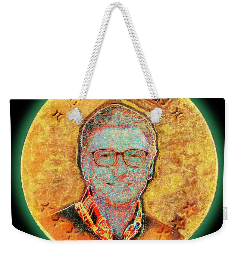 Wunderle Weekender Tote Bag featuring the mixed media Bill Gates by Wunderle