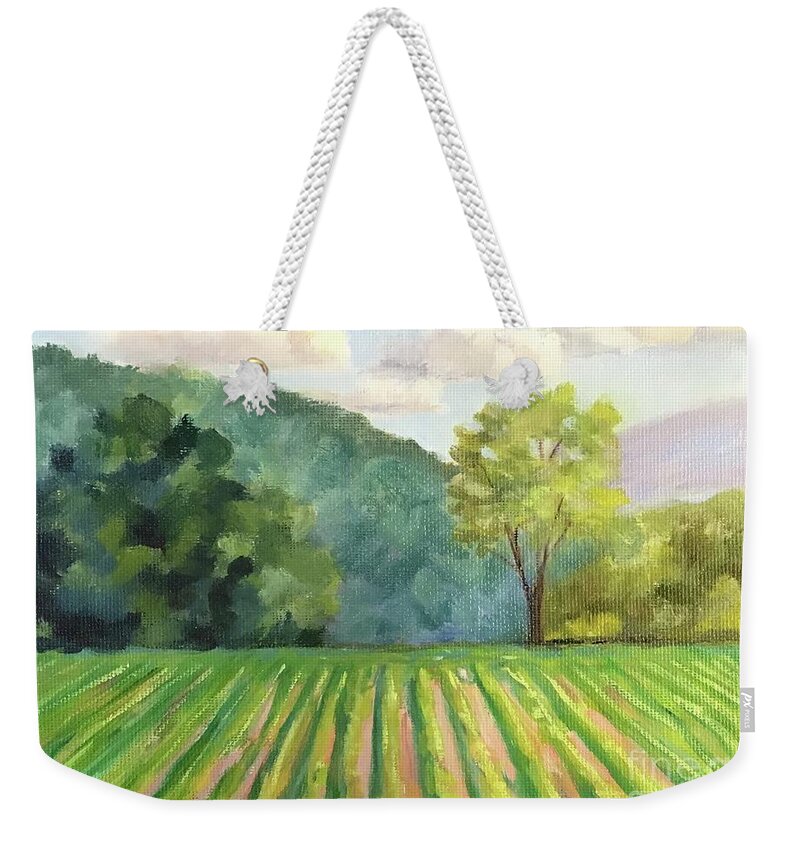Field Weekender Tote Bag featuring the painting Biltmore Field by Anne Marie Brown
