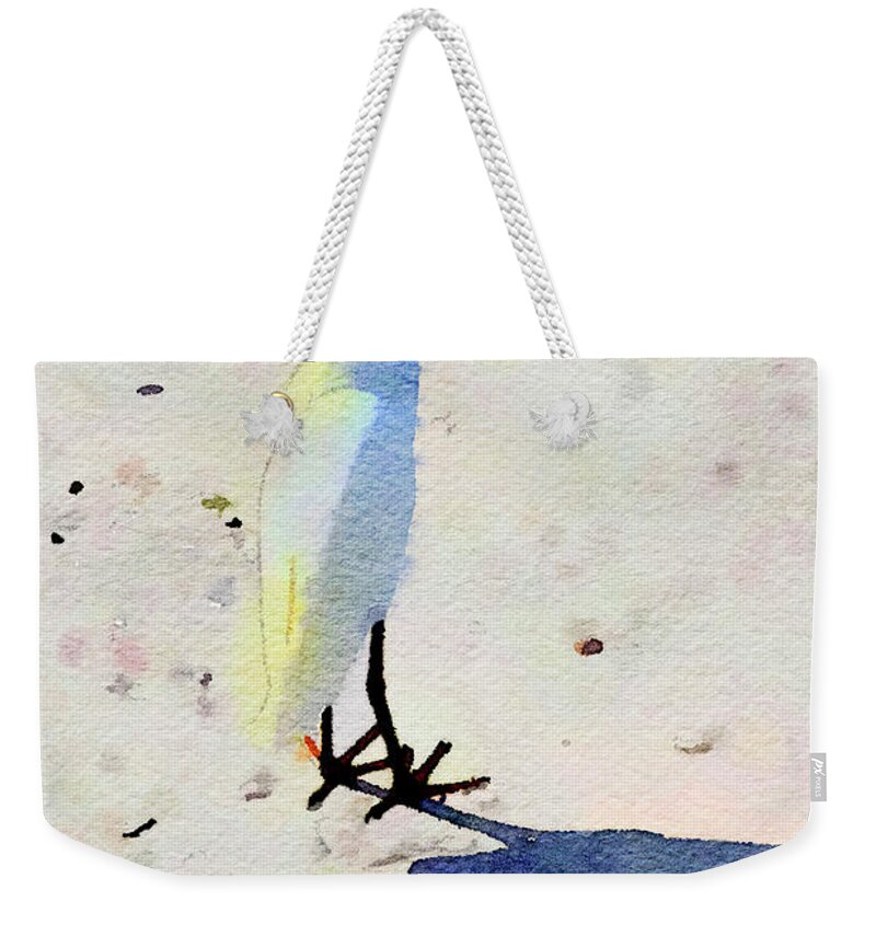Ocean Weekender Tote Bag featuring the digital art Birdie Bird by Nancy Olivia Hoffmann